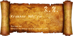 Krakker Nóra névjegykártya