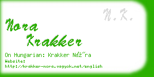 nora krakker business card